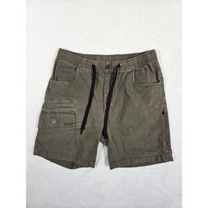 Bylt Cargo Shorts Mens Med Army Green Weekender Drawstring Ripstop Elastic Waist